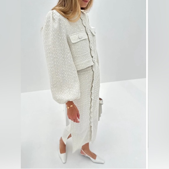 Vita grace Adriana Scallop Button Skirt | Ivory size S - Picture 2 of 12